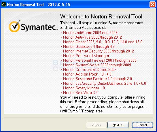 Norton Antivirus Virus Removal Tool