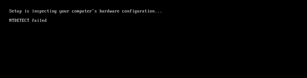 Setup Is Inspecting Your Computer’s Hardware Configuration Ntdetect Failed