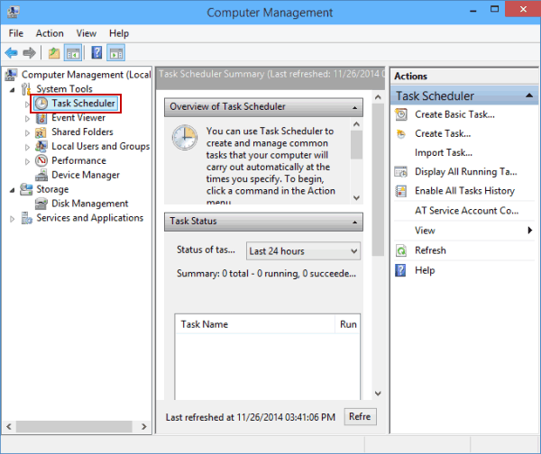 How To Open Task Scheduler In Windows 8