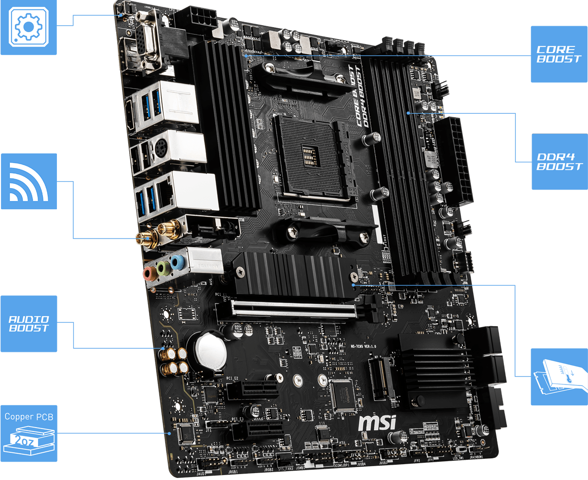 Msi B550M Pro-vdh WiFi Compatible CPU