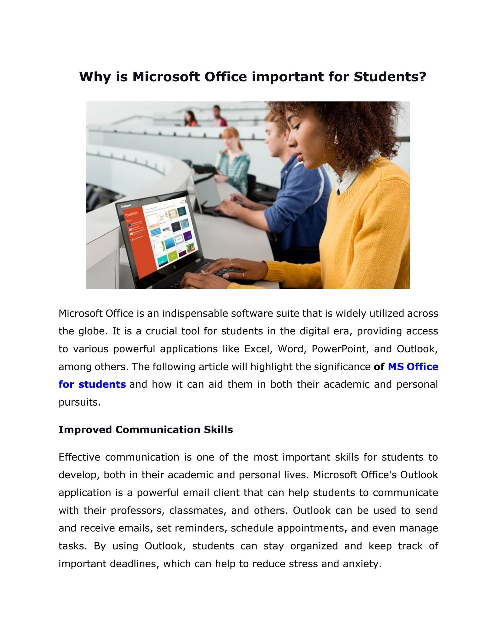Students Using Ms Word What Is The Importance Of Microsoft Office As A Student
