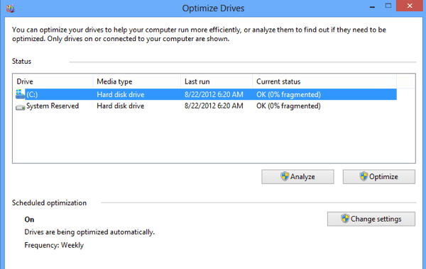 Does Windows 8 Automatically Defrag