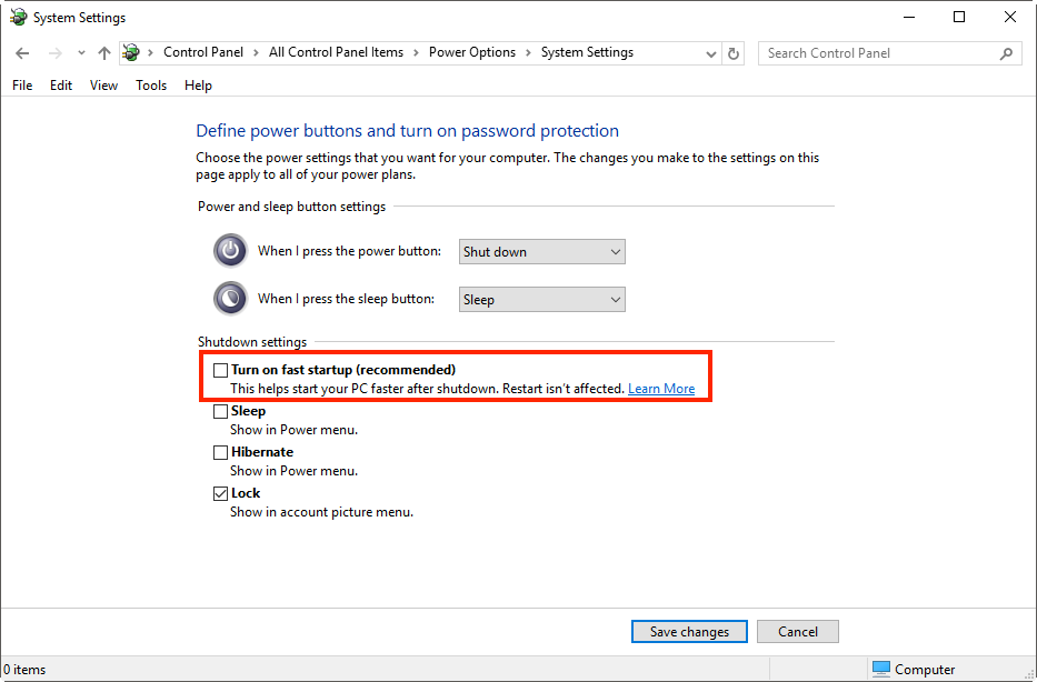 How To Turn Off Fast Startup Windows 10