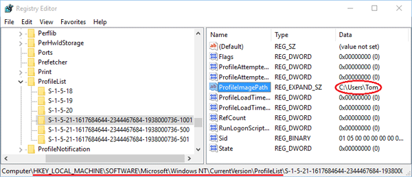 How To Rename User Profile In Windows 10 Registry