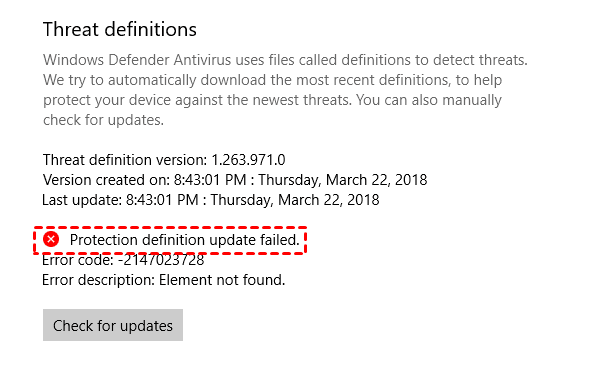 Antivirus Definitions Not Updated In The Last Month