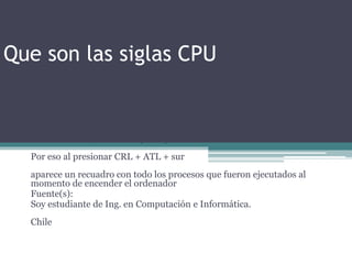 Que Significan Las Siglas CPU