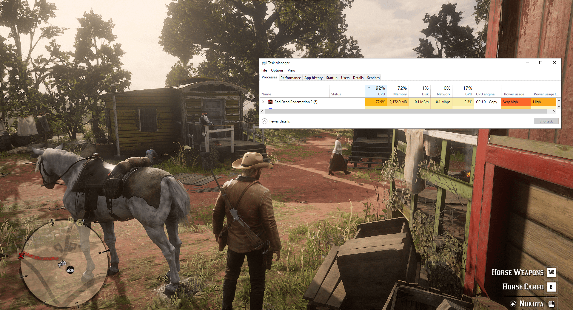 Red Dead Redemption 2 CPU Usage