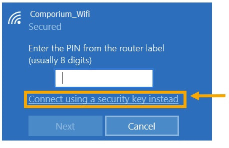 Enter Network Security Key Instead Of Password