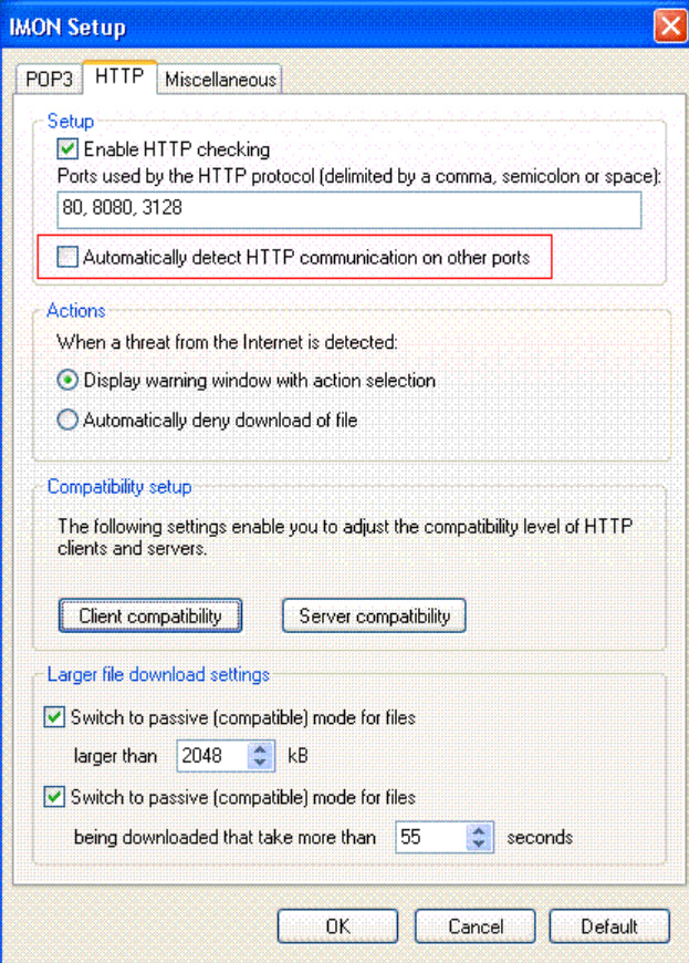 Disable HTTP/Port Checking On Your Antivirus