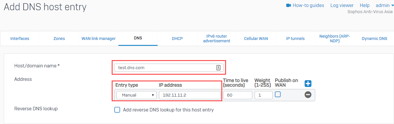 How Many Servers Does Sophos Firewall Support For Static DNS