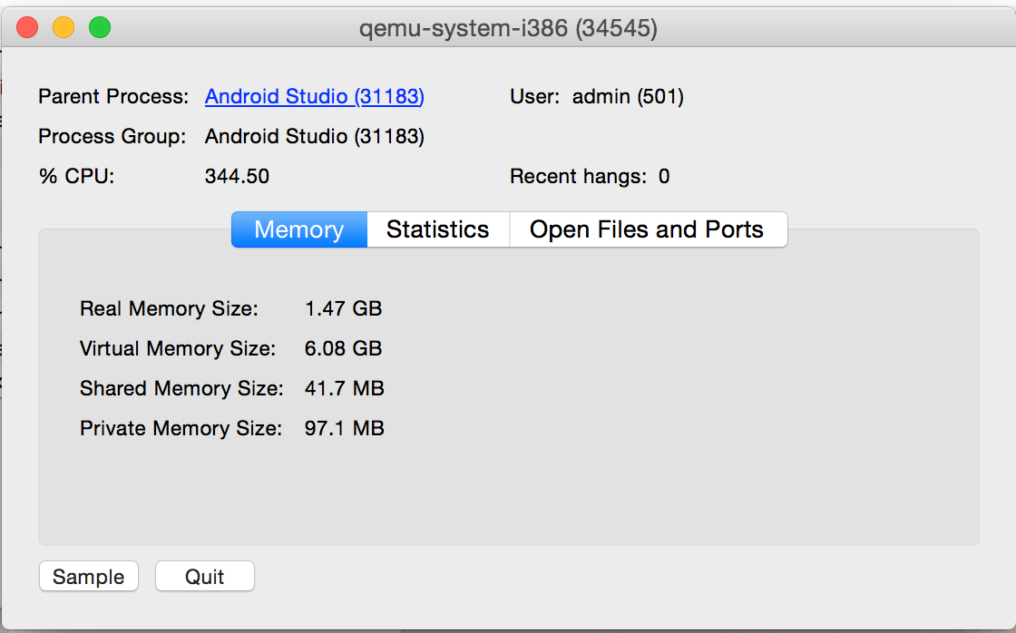 Android Emulator High CPU Usage