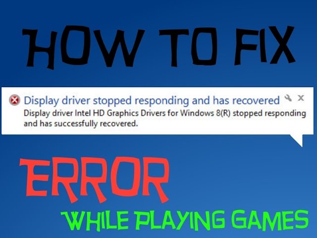 How To Fix Display Driver Windows 8