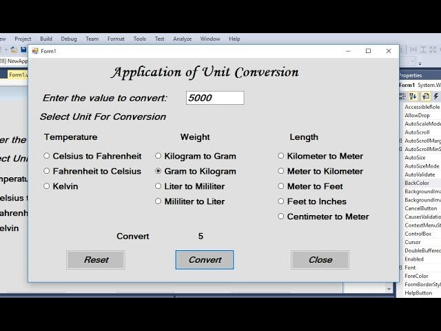 How To Make A Unit Converter In Visual Basic