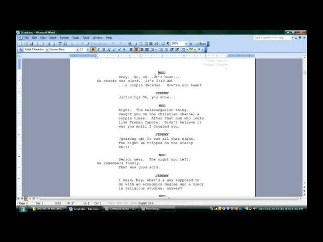 How To Write A Script On Microsoft Word