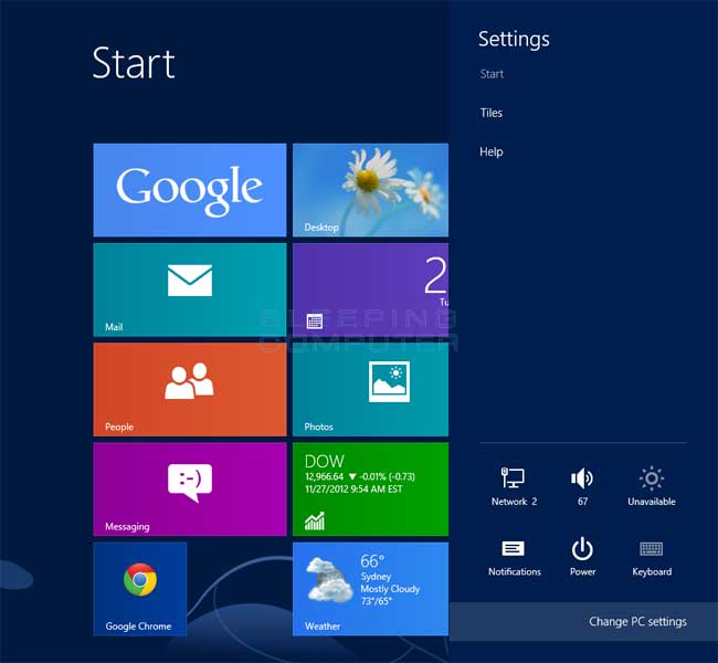 How To Open Settings On Windows 8