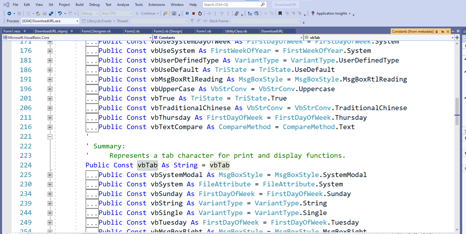 How To Use Vbtab In Visual Basic