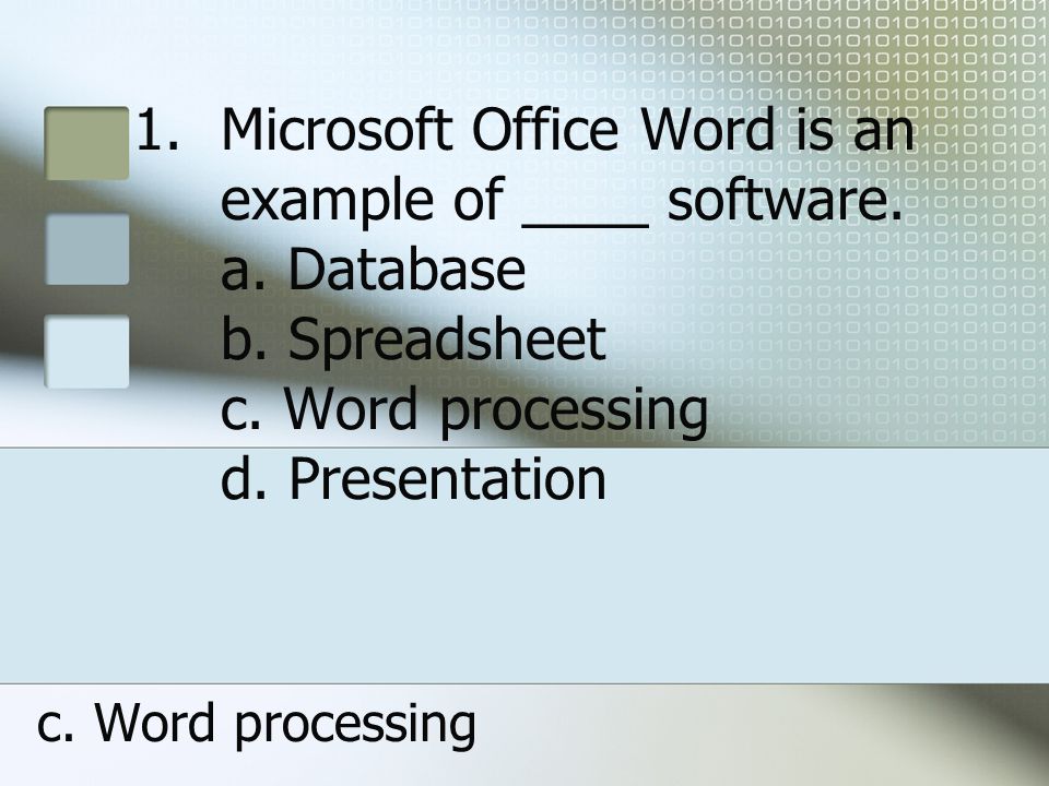 Word Plus Image Example Microsoft Word Is An Example Of Software