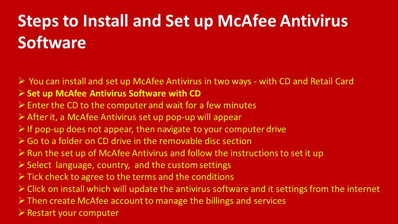 McAfee Antivirus Installation Step By Step