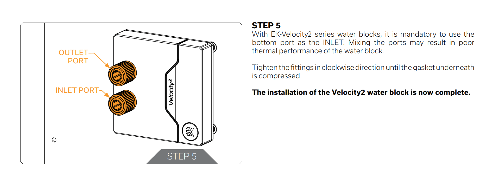 Ek CPU Water Block Inlet/Outlet