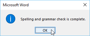 Microsoft Word The Spelling And Grammar Check Is Complete