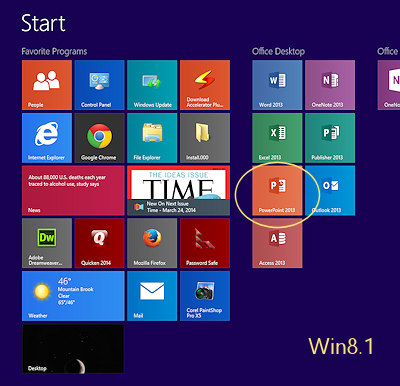 You Can Open Powerpoint From The Windows 8 Start Screen.