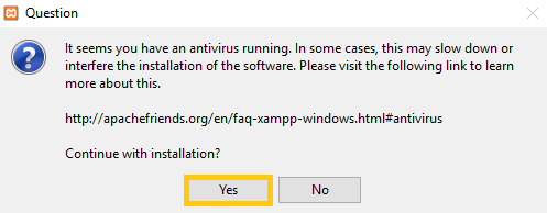 It Seems You Have An Antivirus Running Xampp