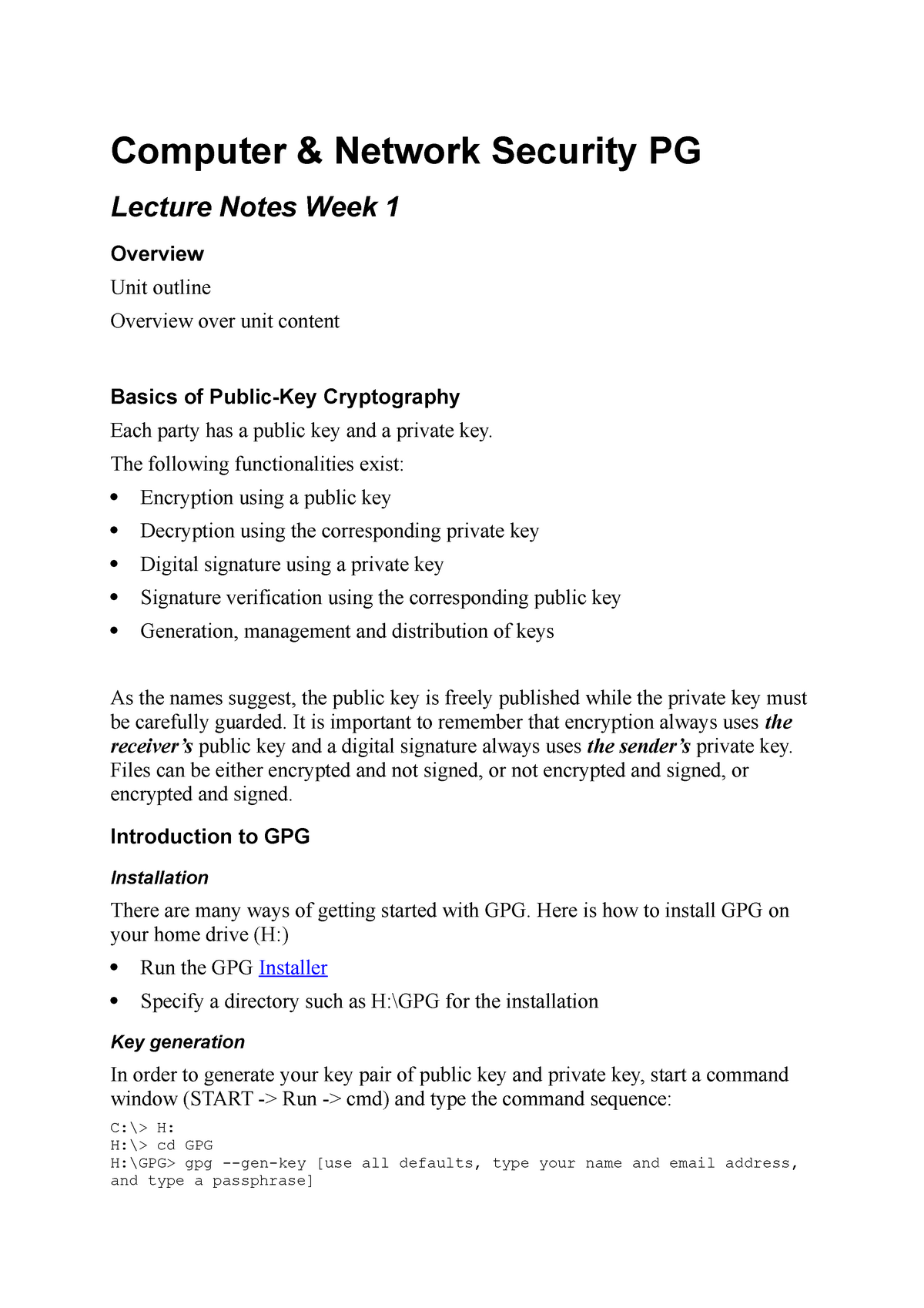 Computer And Network Security Lecture Notes