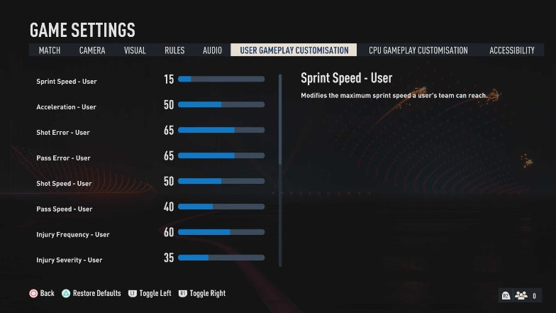 CPU Gameplay Customisation Fifa 23