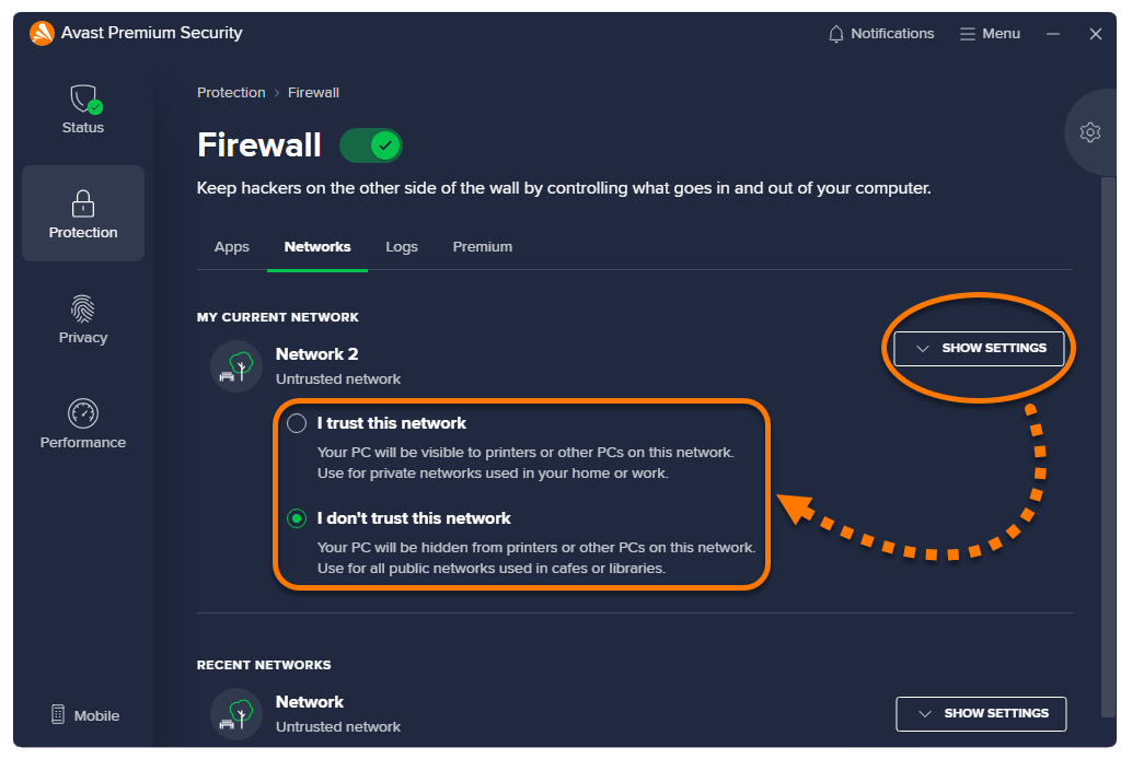 Should Avast Firewall Be Public Or Private