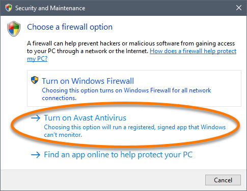 Avast Firewall Won’t Turn On