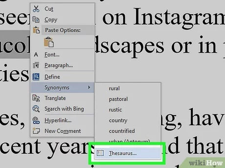 How To Access Thesaurus In Microsoft Word