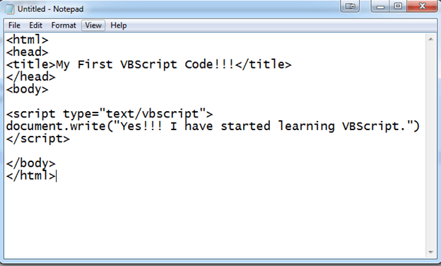 How To Write Visual Basic Script