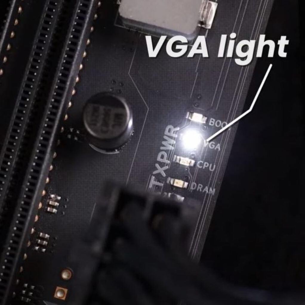 CPU And Vga Light On Motherboard