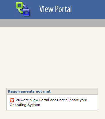 Vmware Horizon The Browser Or Operation System Is Not Support