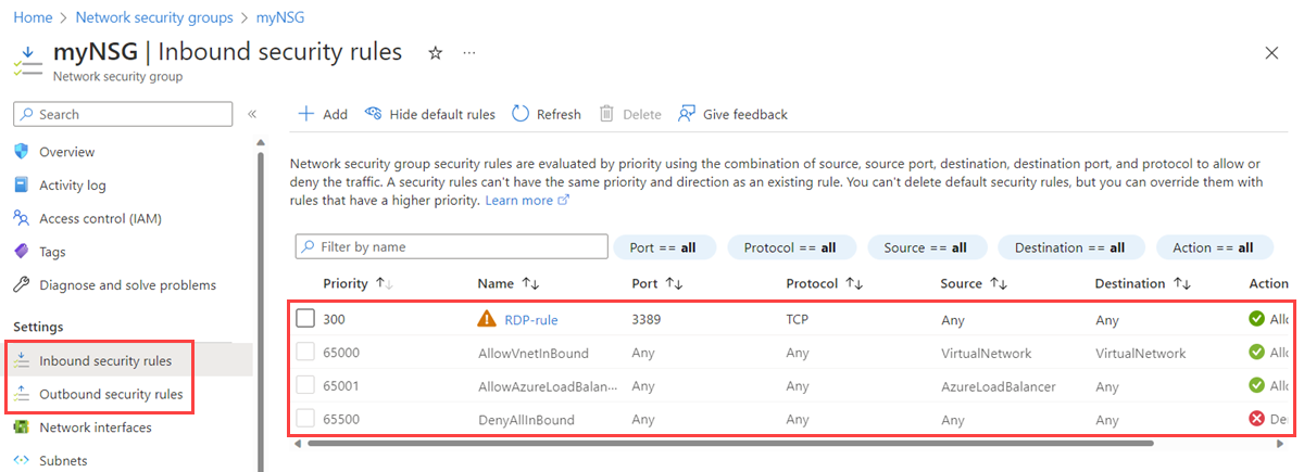 Azure Copy Network Security Group