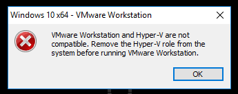 Vmware Workstation And Hyper-V Are Not Compatible Windows 10