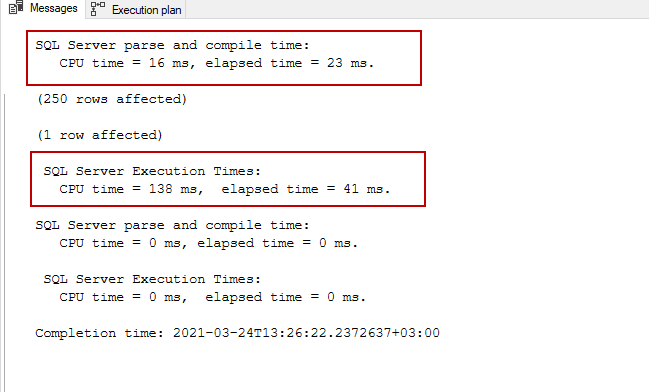 CPU Time Vs Elapsed Time SQL Server