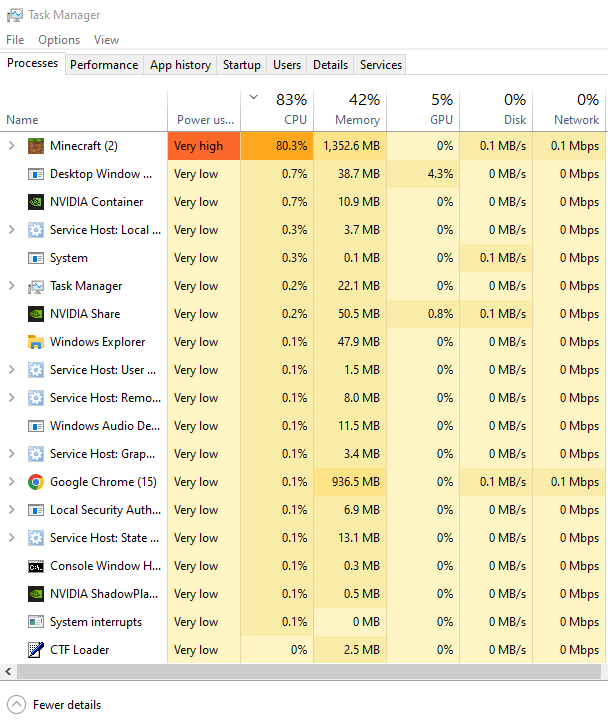 minecraft cpu usage problem - java edition support -... Minecraft Bedrock High CPU Usage
