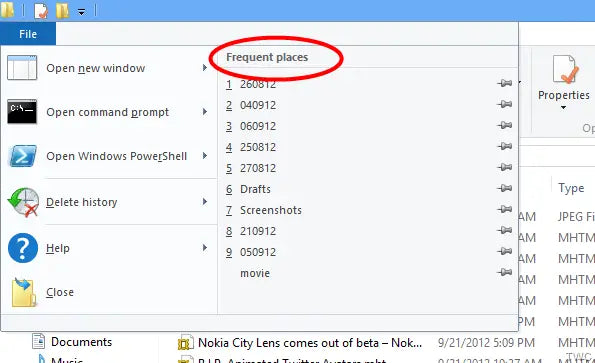 How To Delete Frequent Places In Windows 8