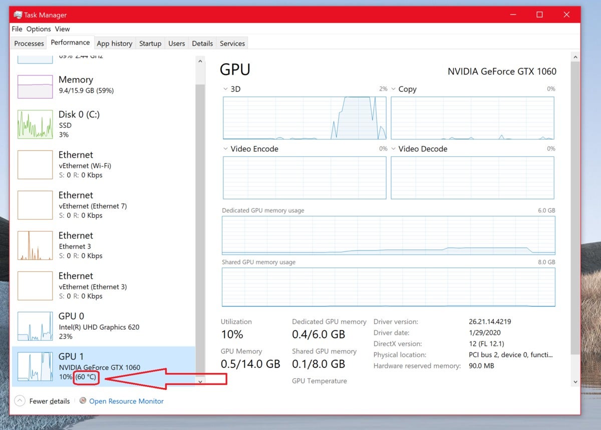 How To Check Gpu Temp Windows 10