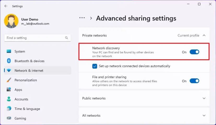 Enable Network Discovery Windows 11