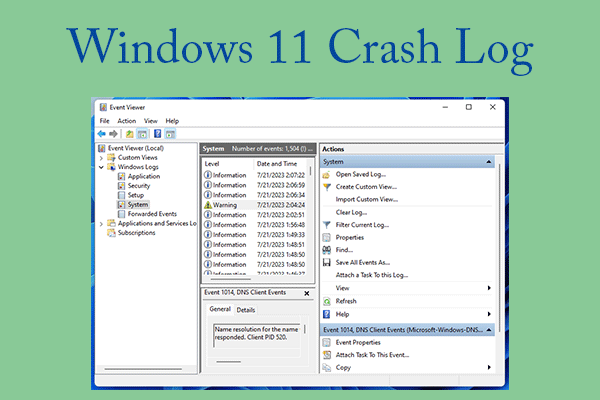 How To Check Crash Logs Windows 11