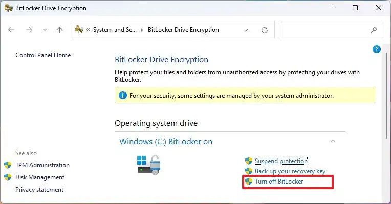 How To Remove Bitlocker Windows 11