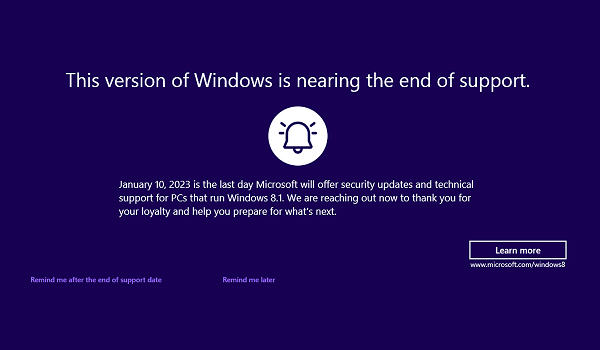 Is Windows 8.1 End Of Life