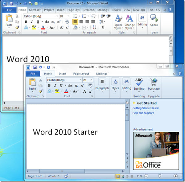 What Is Microsoft Word Starter 2010