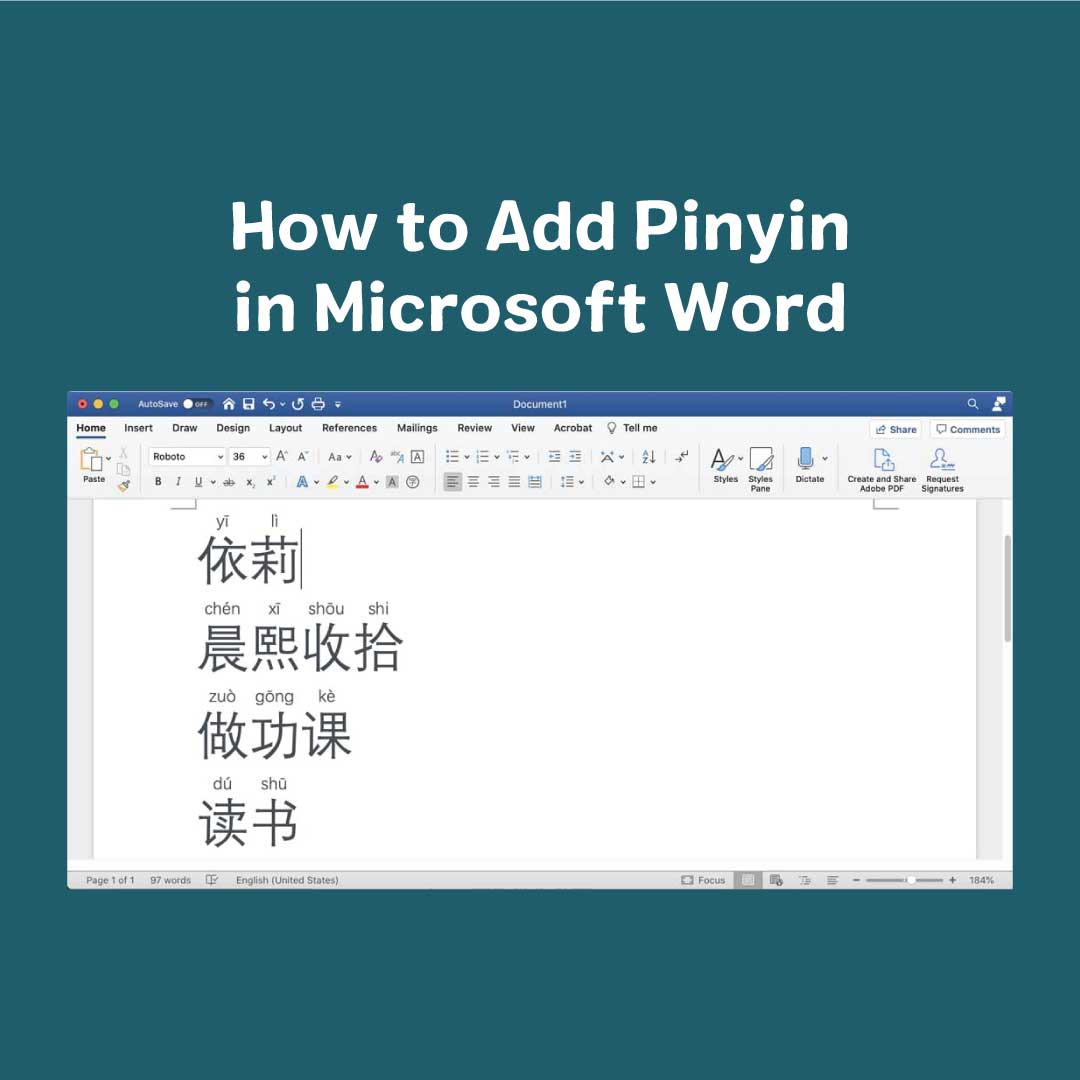 How To Write In Mandarin On Microsoft Word