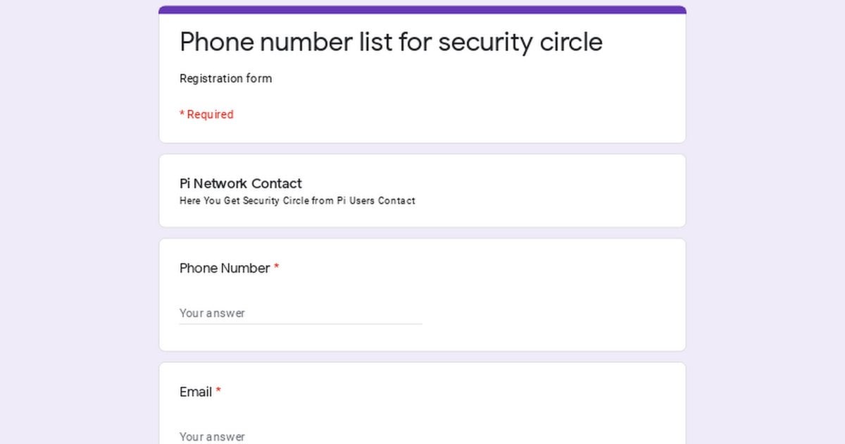 Pi Network Security Circle Numbers List