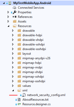 Xamarin Android Network Security Config