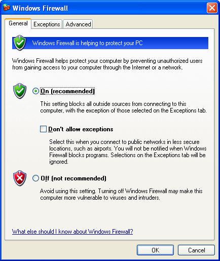 How To Turn Off Firewall On Windows Xp