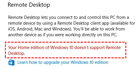 Your Home Edition Of Windows 11 Doesn’t Support Remote Desktop